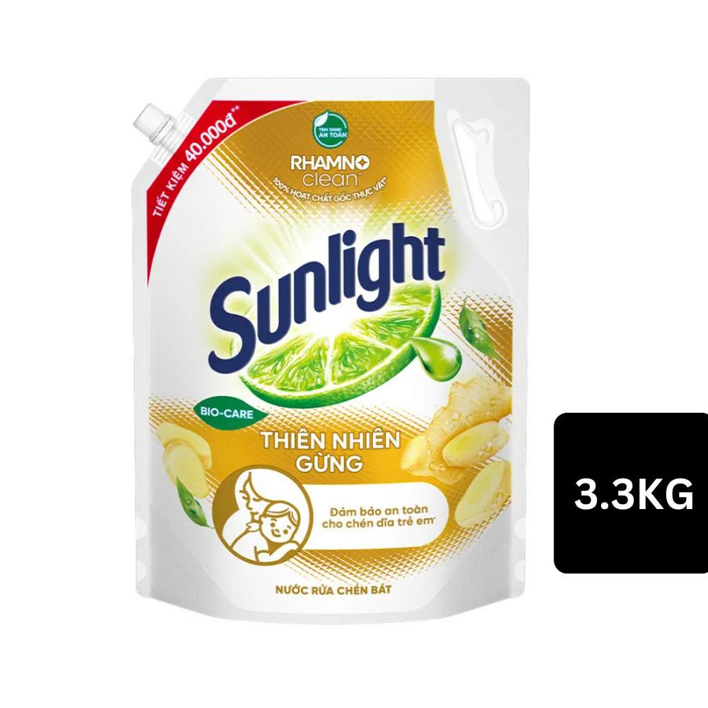 Nước Rửa Chén Sunlight Thiên Nhiên Hương Gừng 3.3kg