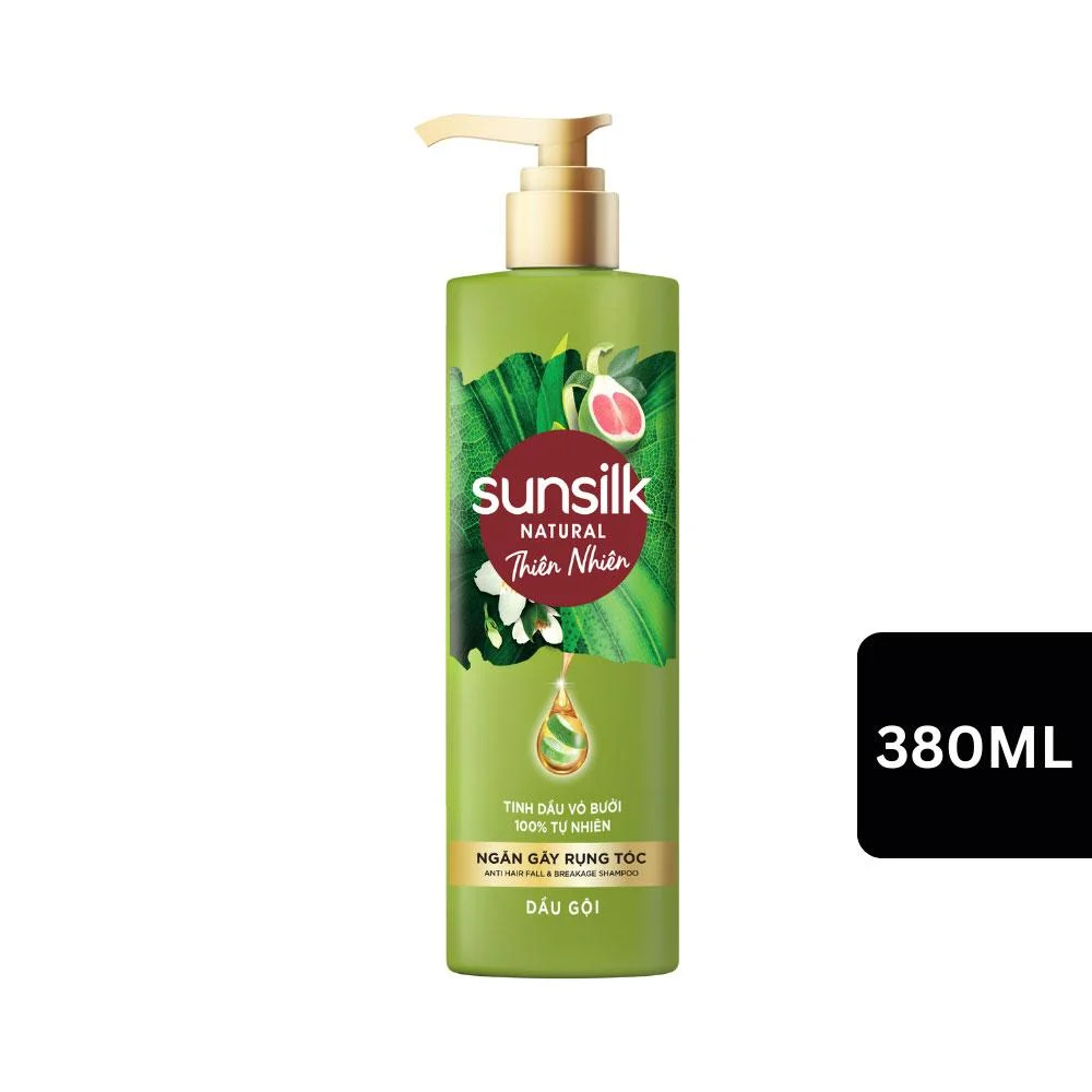 Dầu Gội Sunsilk Thiên Nhiên Ngăn Gãy Rụng Tóc Tinh Dầu Vỏ Bưởi 380ml