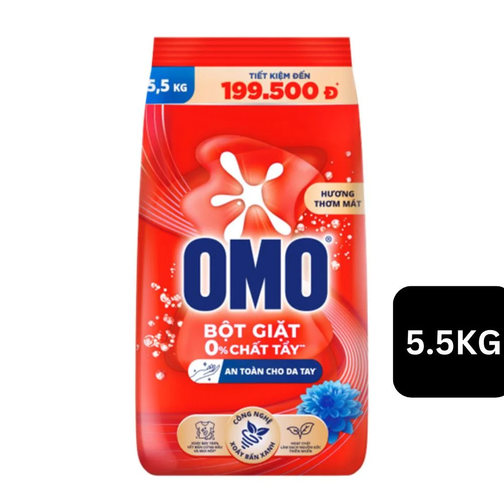 Bột Giặt OMO Hương Thơm Mát Túi 5.5kg