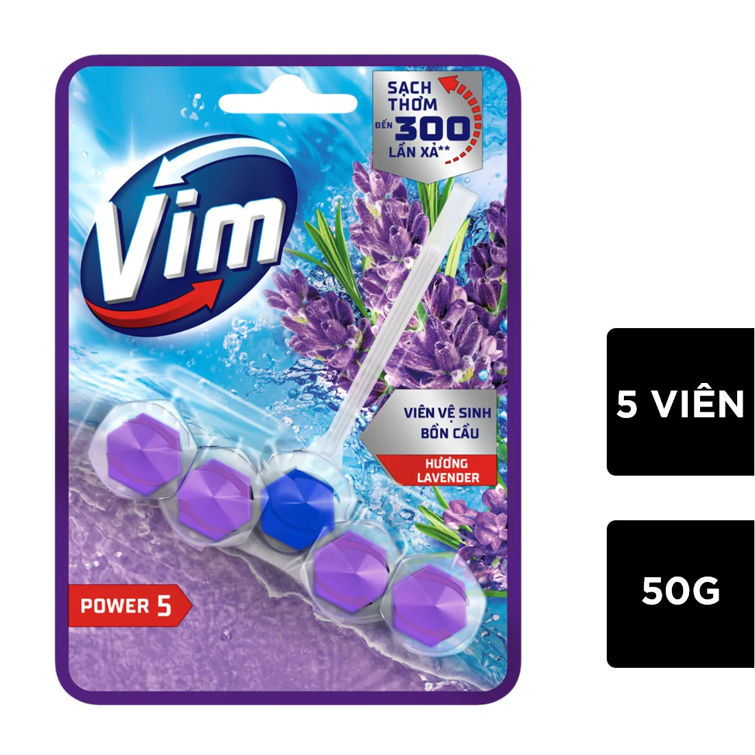 Viên Vệ Sinh Bồn Cầu Vim Hương Lavender Túi 5 Vỉ 250g
