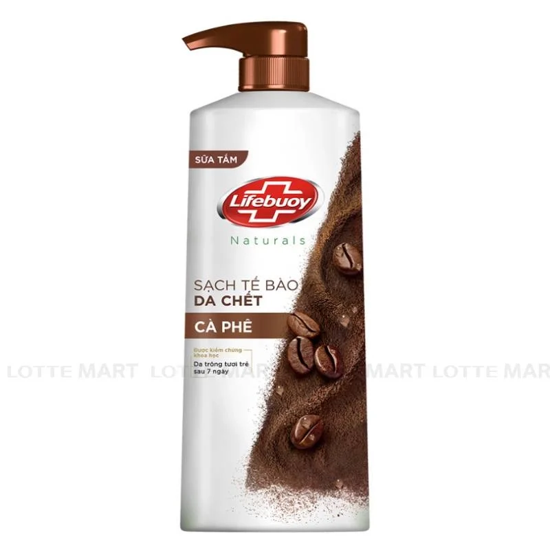 Sữa Tắm Lifebuoy Thiên Nhiên Tẩy Da Chết Hương Cà Phê Chai 800g