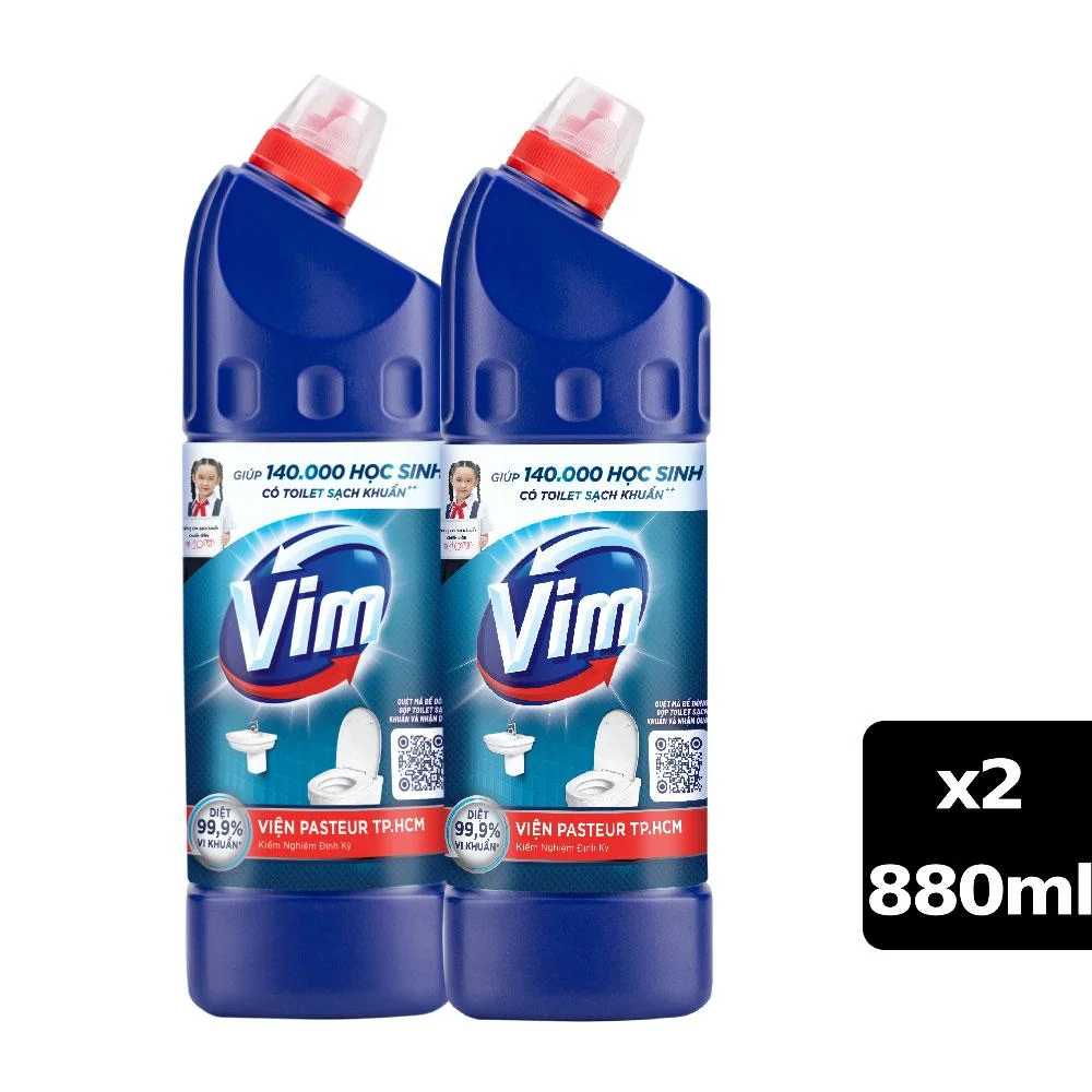 Nước Tẩy Vim TL Xanh Biển 880ml 2 Chai + KM