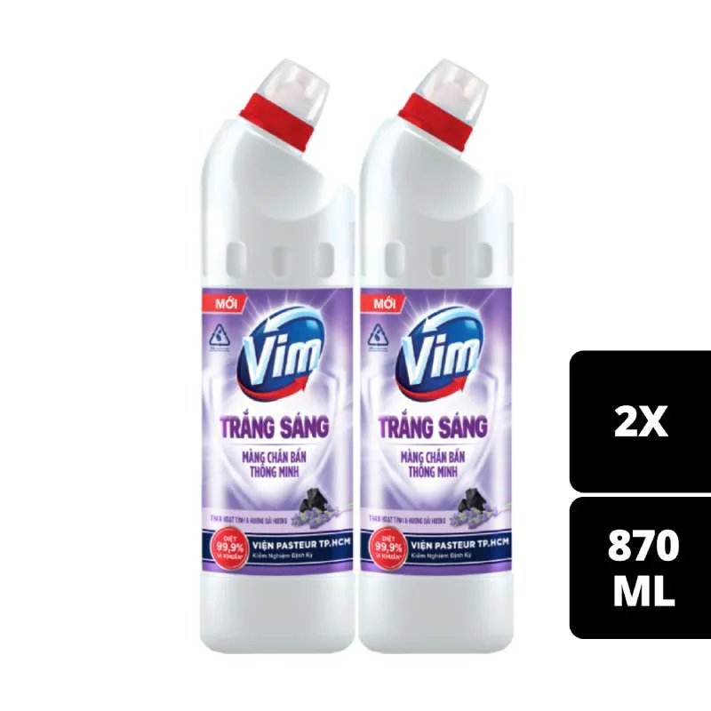 2 Gel Tẩytoilet Vim Than Hoạt Tínht & Oải Hương 870ml+KM