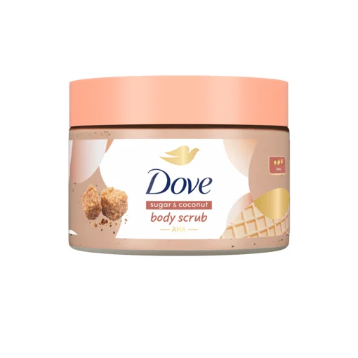 Tẩy Tế Bào Chết Dove Đường Nâu và Hương Dừa 280g