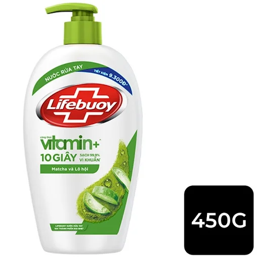 Nước Rửa Tay Lifebuoy Vitamin Hương Matcha và Lô Hội 450g