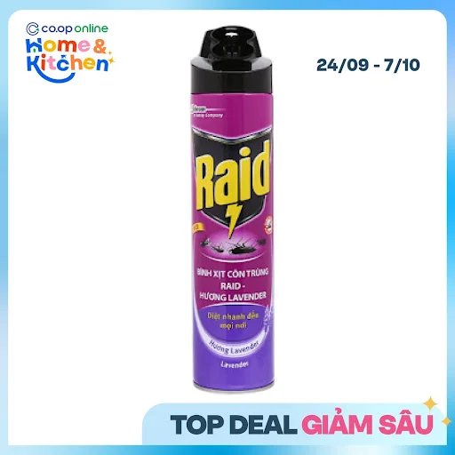 Bình Xịt Côn Trùng Raid Hương Lavender 600ml