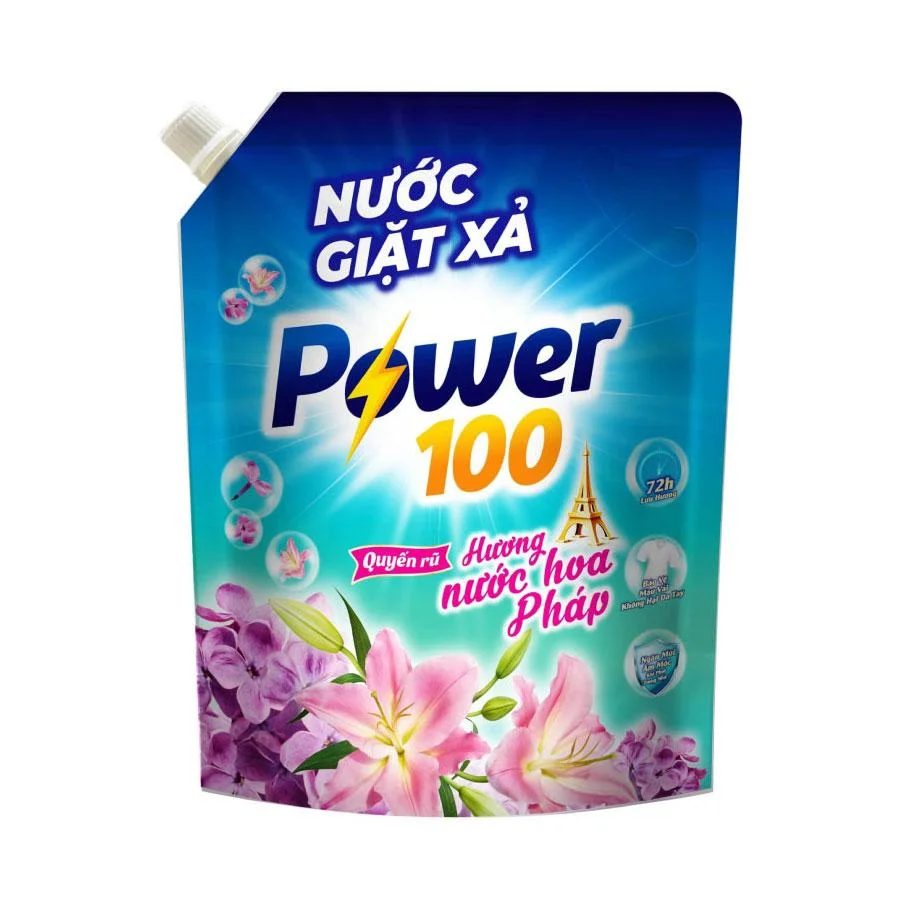 Nước Giặt Xả Power 100 Hương Nước Hoa Pháp Túi 3.2kg