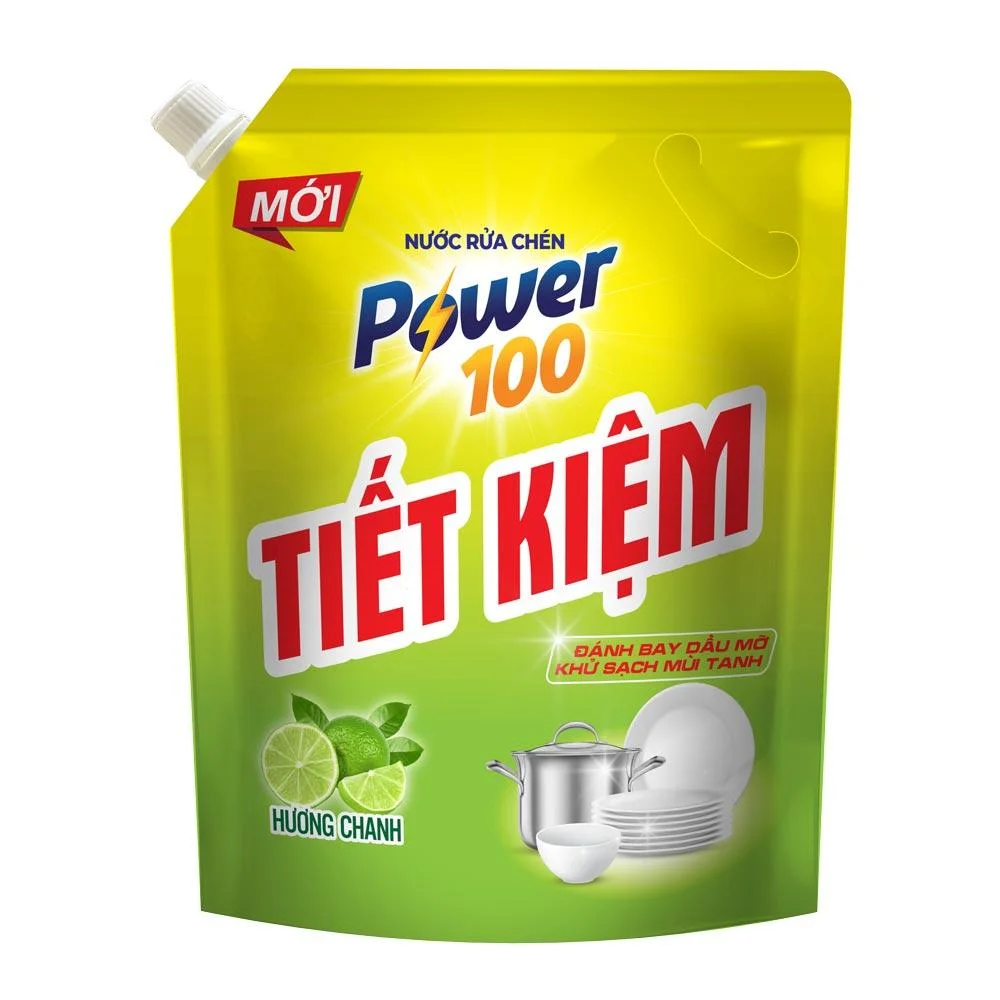 Nước Rửa Chén Power 100 Tiết Kiệm Chanh Túi 3.5/3.2kg