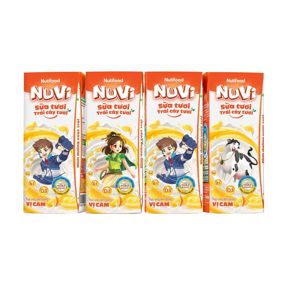 Sữa Tươi Trái Cây Nuvi Cam 4x180ml