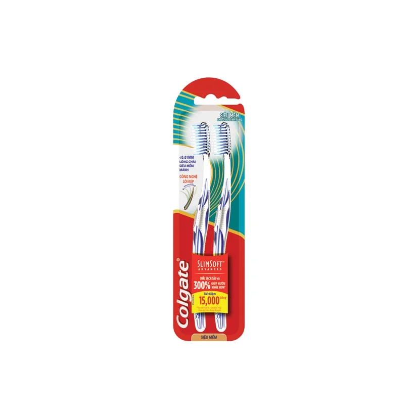 Bộ 2 Bàn Chải Đánh Răng Colgate SlimSoft Advance