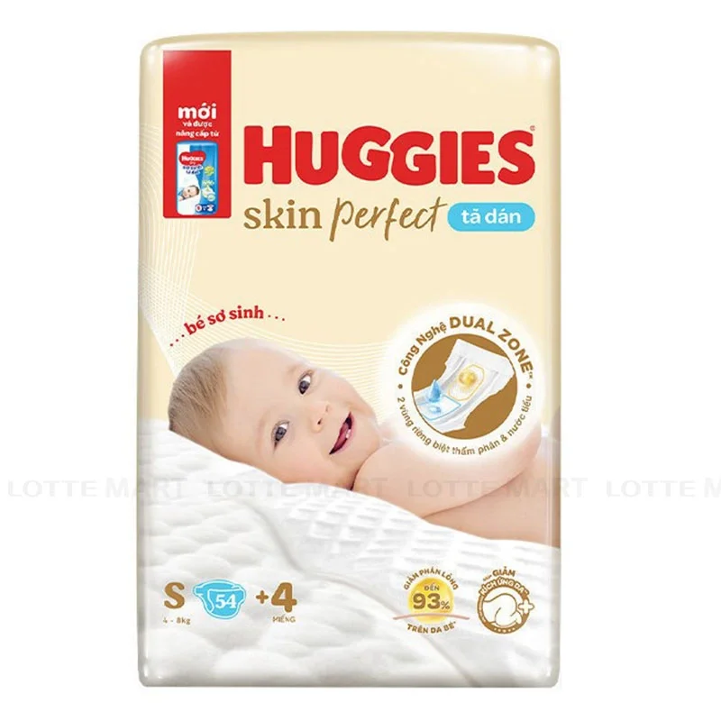 Tã Dán Sơ Sinh Huggies Size S Gói 54 Miếng - Cho Bé Từ 4kg Đến 8kg
