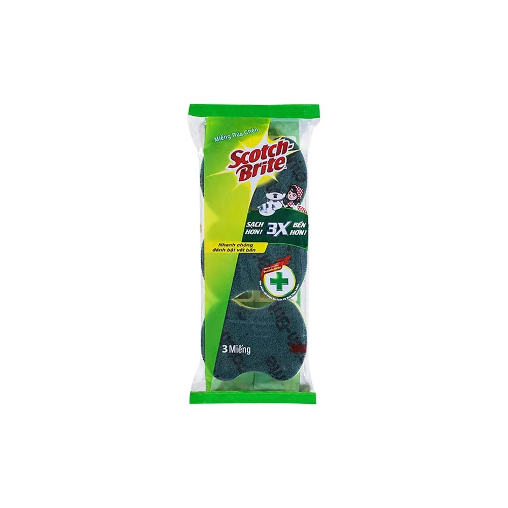Miếng Rửa Chén Scotch-Brite 3 Lớp 3 Cái