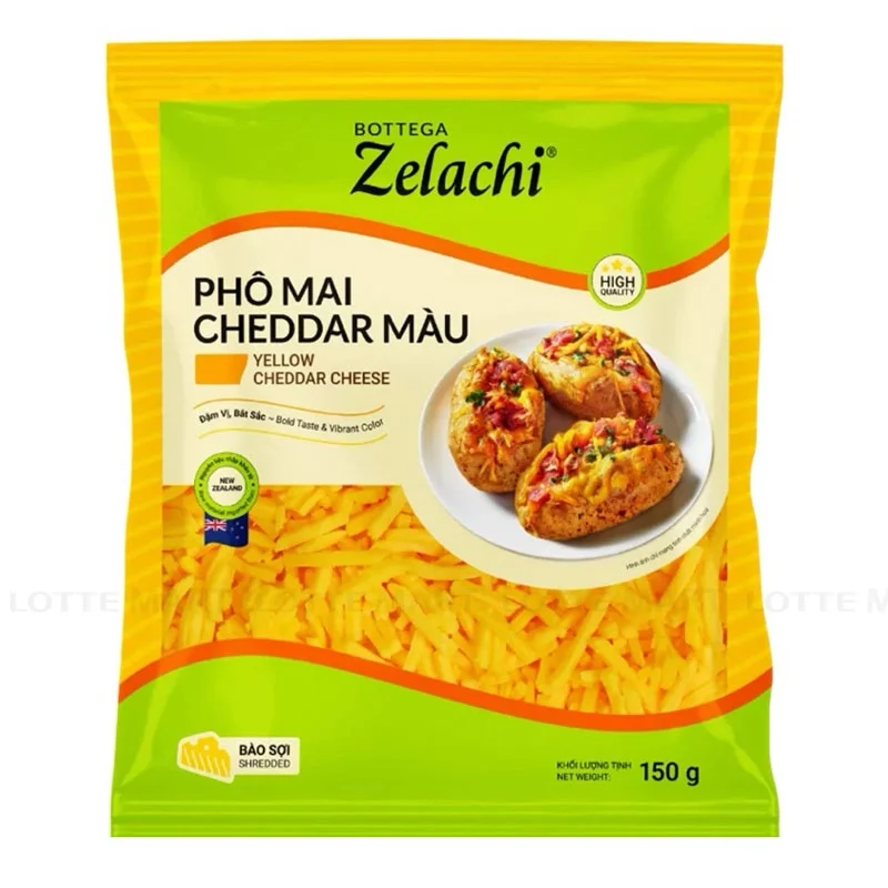 Phô Mai Cheddar Màu Bào Sợi Bottega Zelachi 150g