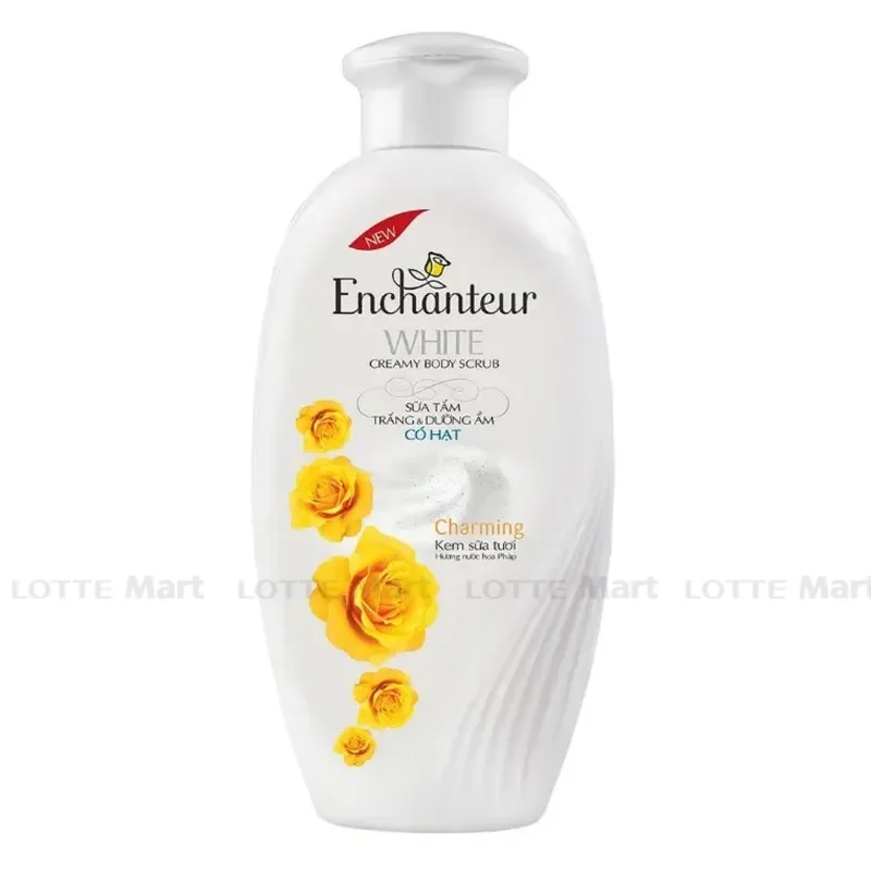 Sữa Tắm Trắng Da Có Hạt Enchanteur White Charming Chai 180g