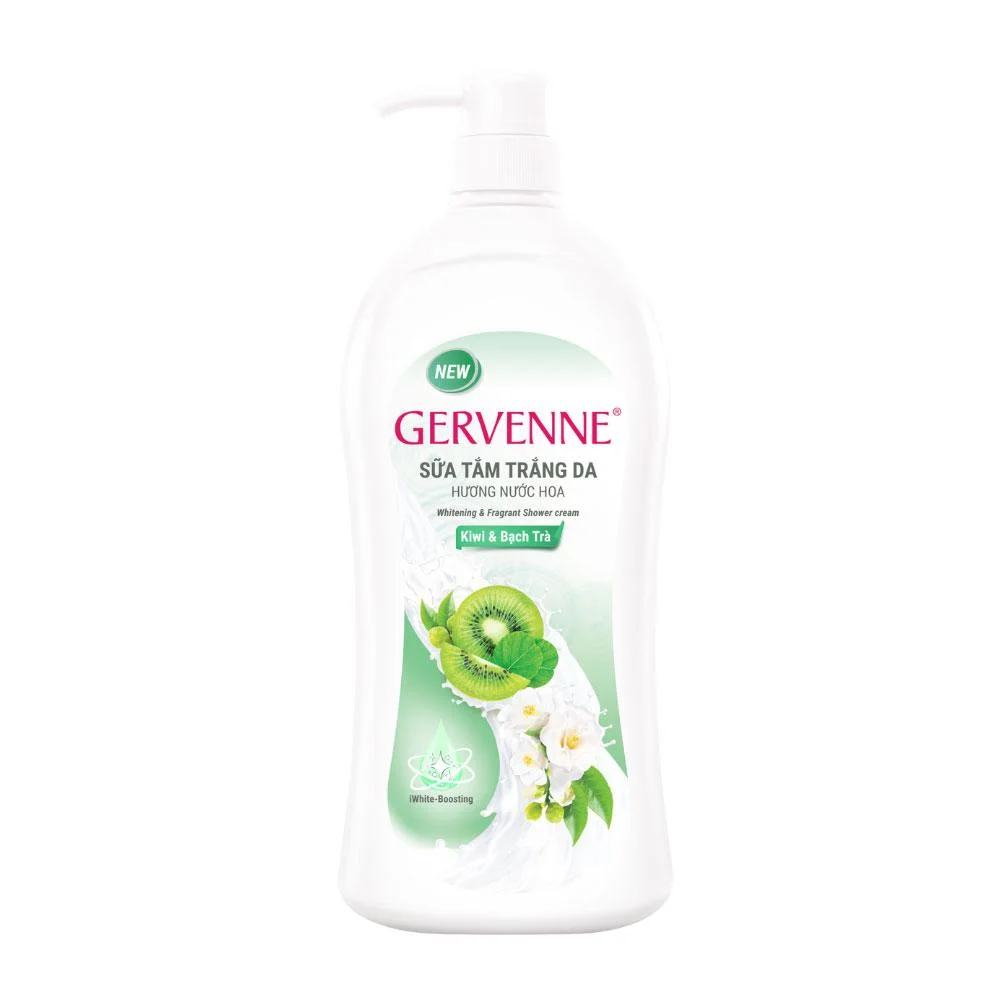 Sữa Tắm Gervenne Trắng Da Hương Nước Hoa Kiwi & Bạch Trà Chai 1.2L