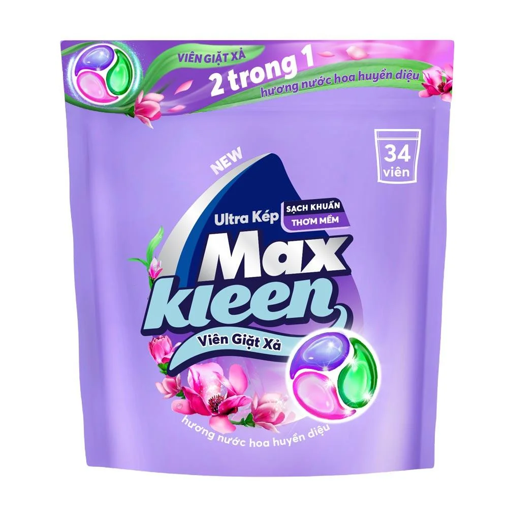 Viên Giặt Xả Maxkleen Nước Hoa Huyền Diệu Túi 510g 34 Viên
