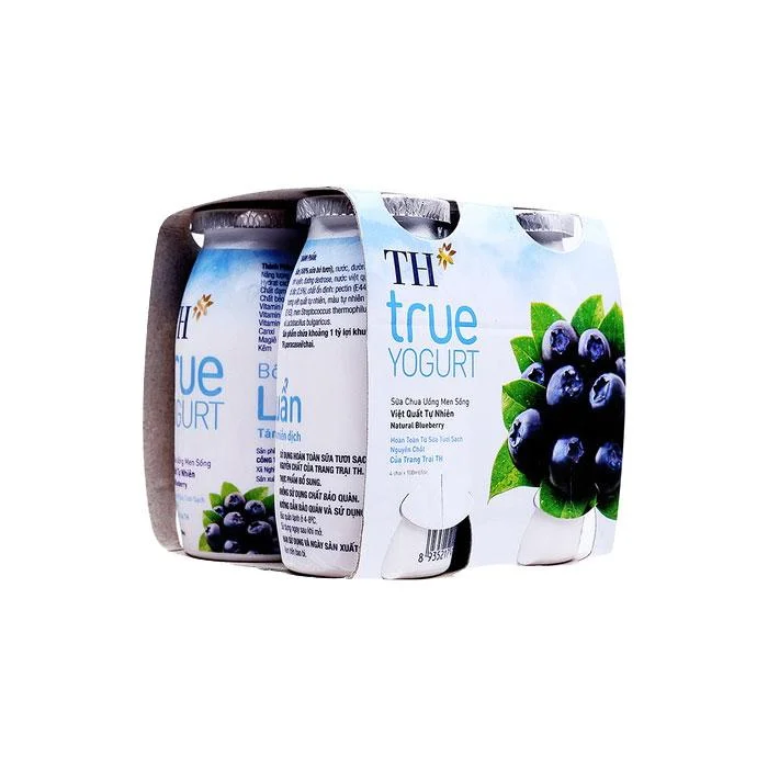 Sữa Chua Uống TH True Yogurt Việt Quất 4 Chai x100ml