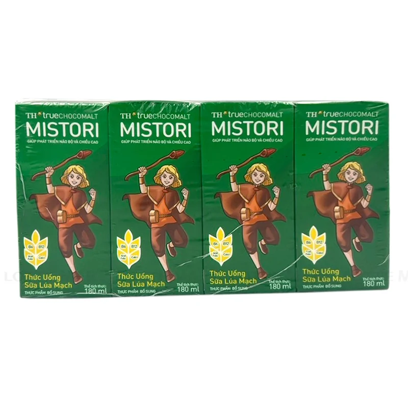 Lốc 4 Hộp Thức Uống Sữa Lúa Mạch TH True Chocomalt Mistori 180ml