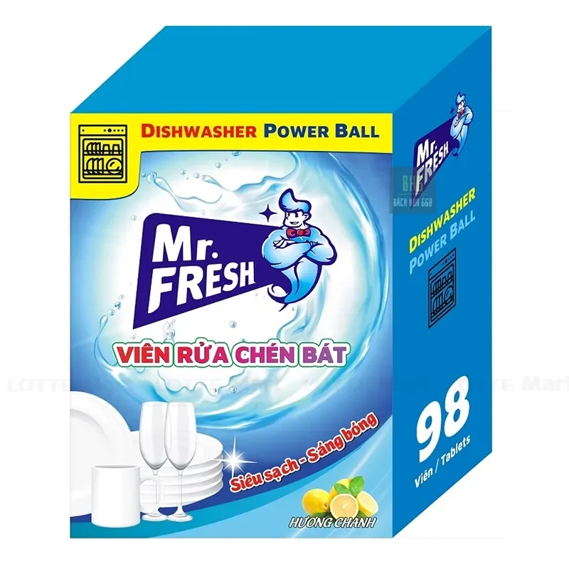 Viên Rửa Chén Mr.Fresh Hương Chanh Hộp 32 Viên