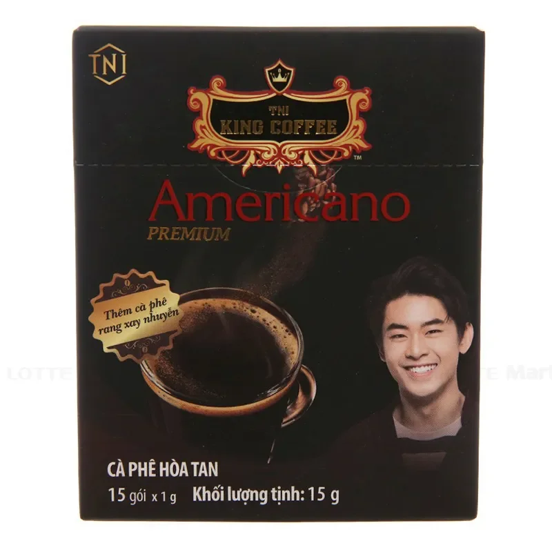 Cà Phê Hòa Tan Đen Americano Premium King Coffee Hộp 15 Gói 1g