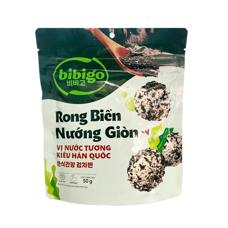 Rong Biển Nướng Giòn bibigo Vị Nước Tương Hàn Quốc 50g