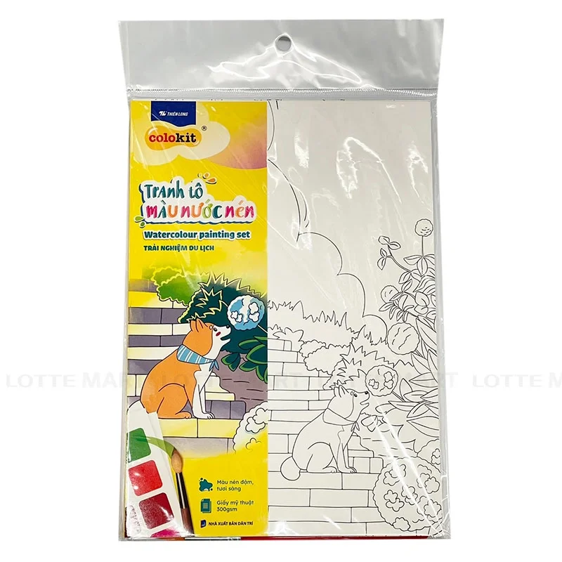Túi 10 Tờ Tranh Tô Màu Nước Dạng Nén Thiên Long Colokit CPA-C006