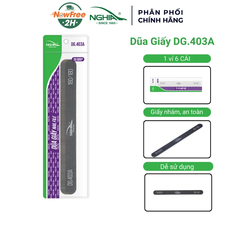Dũa Giấy Kềm Nghĩa DG.403A Đen (6 Chiếc/ Vỉ)