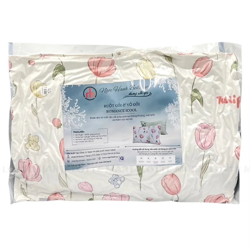 Ruột Gối Có Vỏ Ngọc Hạnh Bedding Icecool Bạc 40x60cm