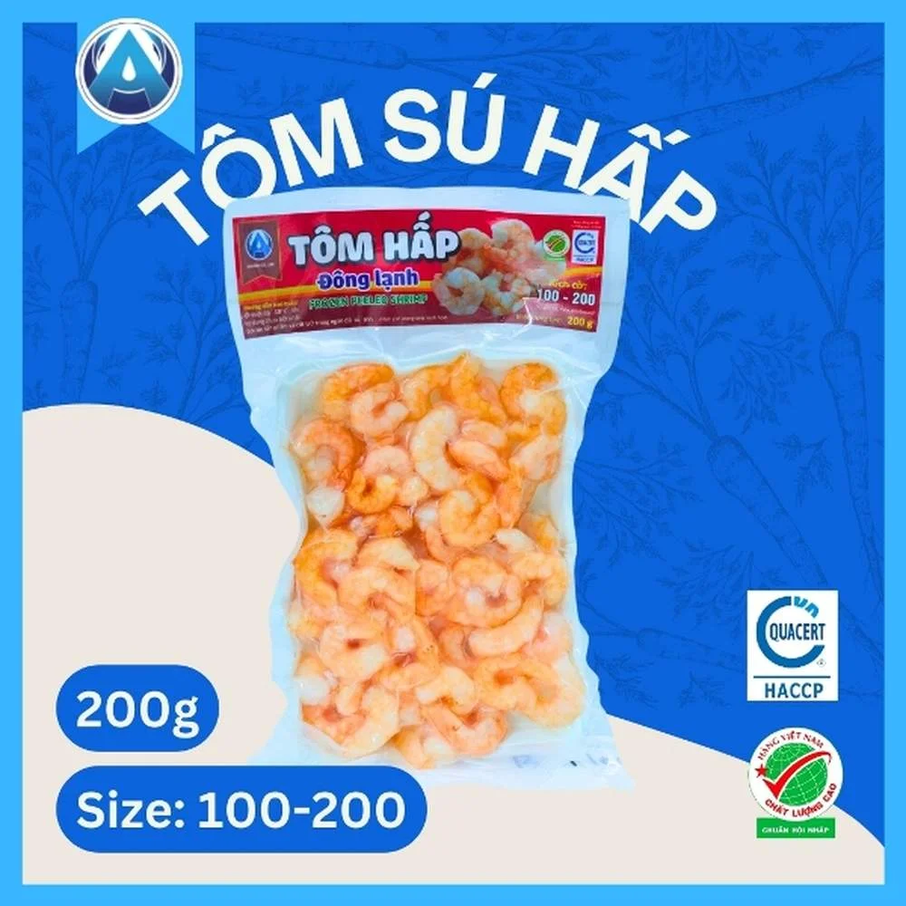 Tôm Hấp Đông Lạnh Size 100-200 Gói 200g An Vĩnh