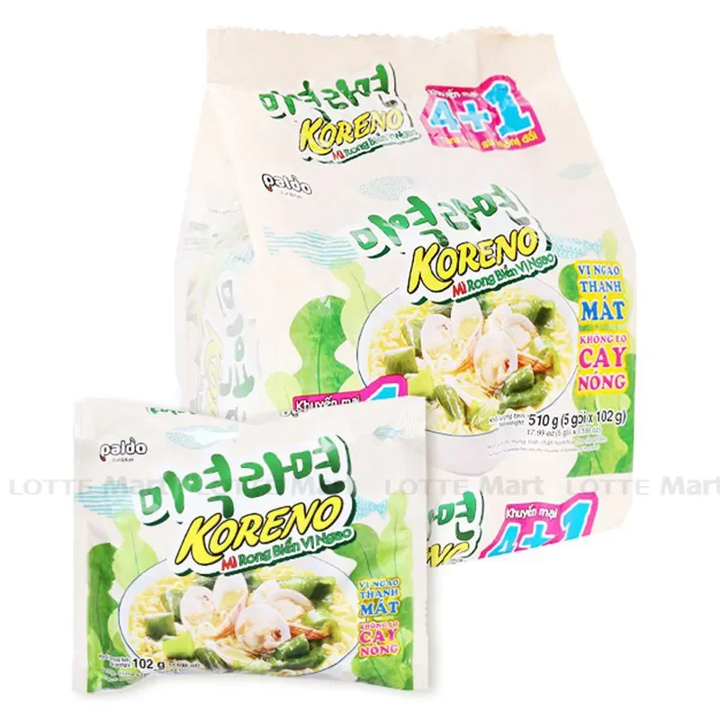 Mì Koreno Rong Biển Vị Ngao (102g x 4 Gói)