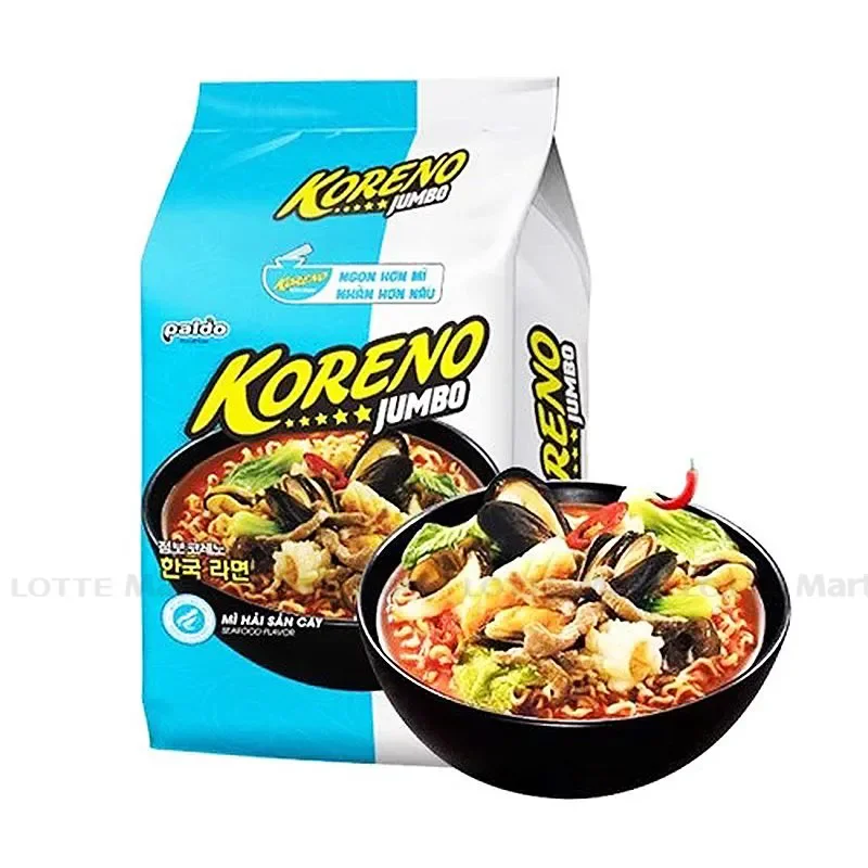 Lốc 10 Gói Mì Jumbo Koreno Vị Hải Sản 1kg