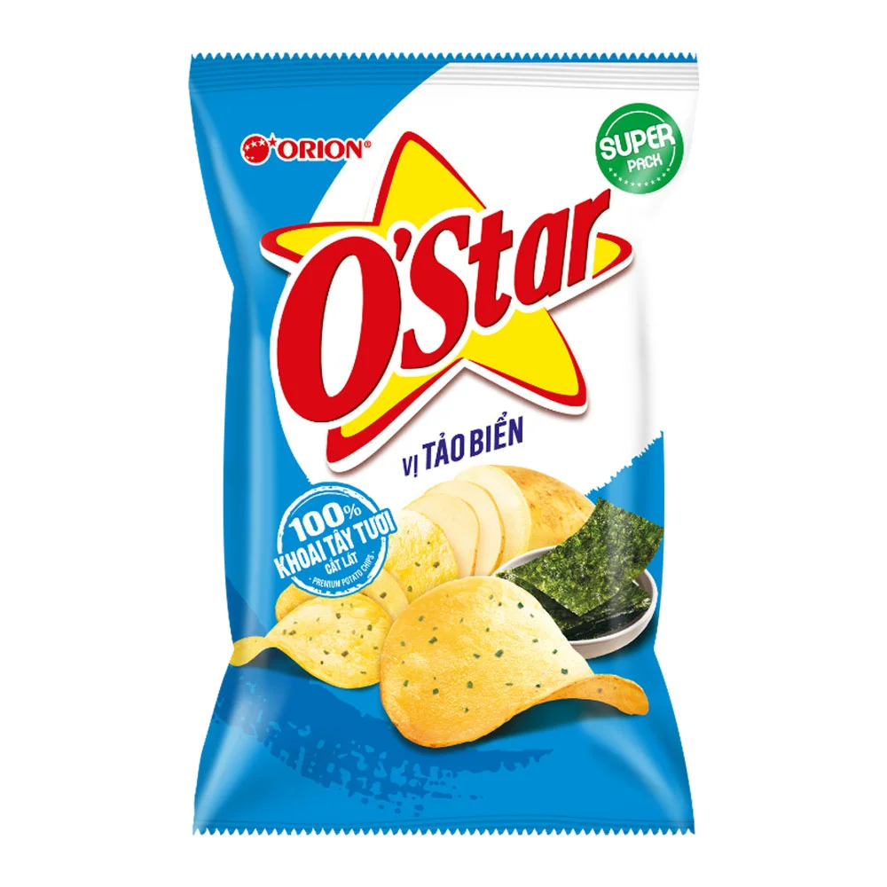 Bánh Snack Khoai Tây Orion O'Star Tảo Biển 90/75g