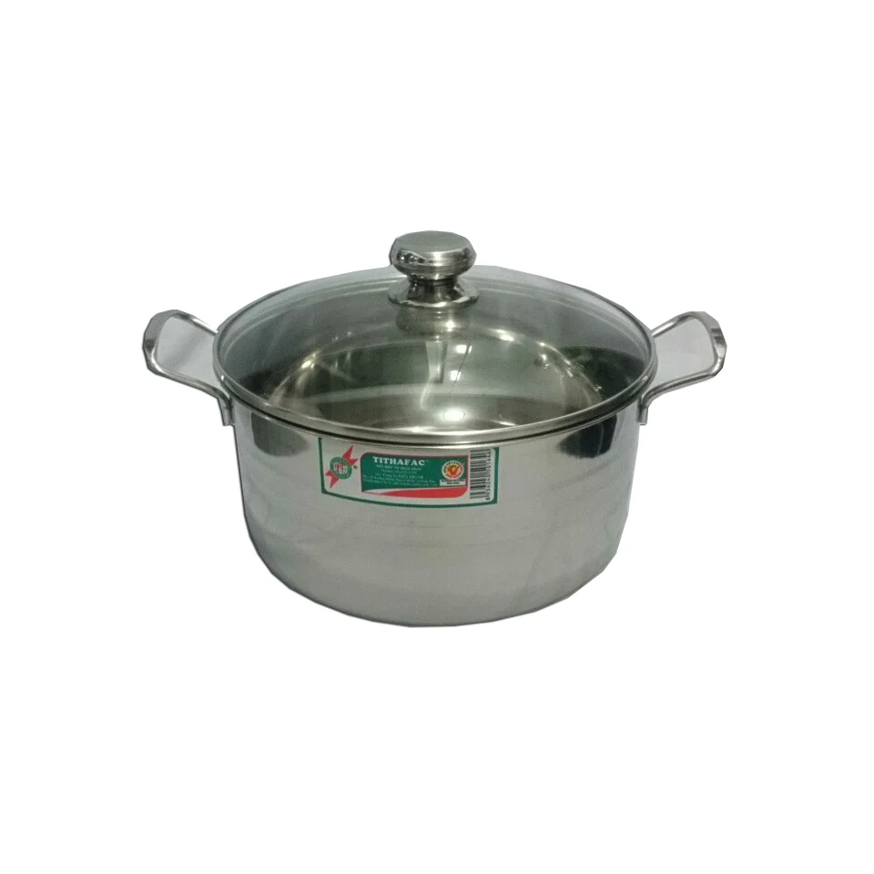 Nồi Inox Tithafac Nắp Kiếng 20cm