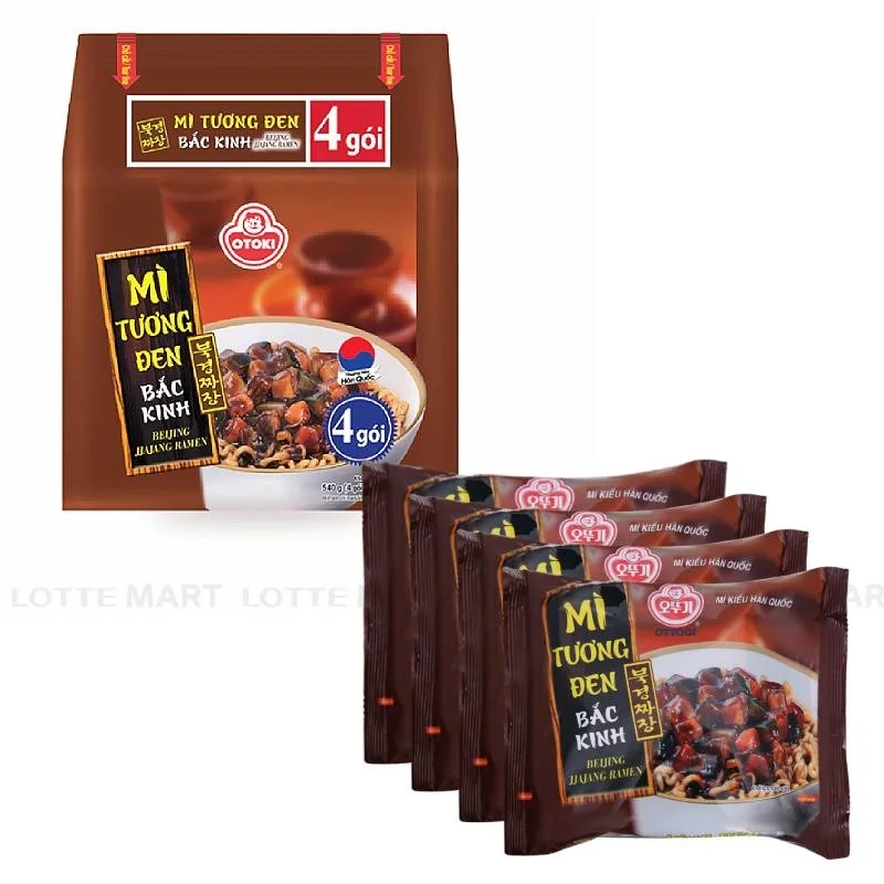 Lốc 4 Gói Mì Tương Đen Ottogi 135g/Gói