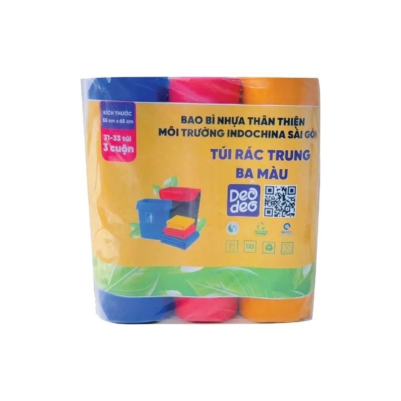 Túi Rác Trung 3 Màu Deodeo 55x65cm 3 Cuộn