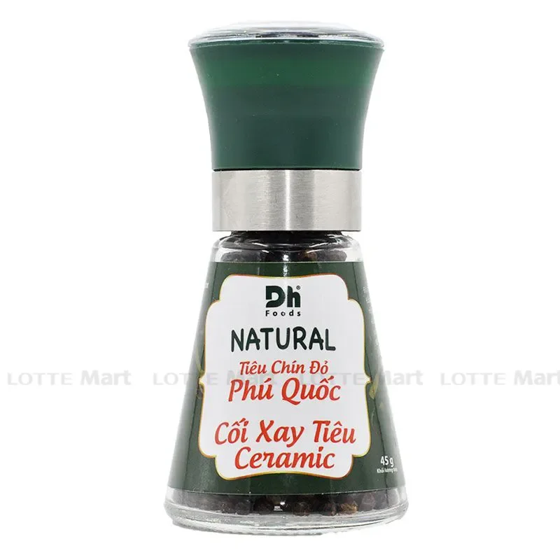 Tiêu Chín Đỏ Phú Quốc - Nắp Cối Xay Ceramic Natural Dh Foods Lọ 45g