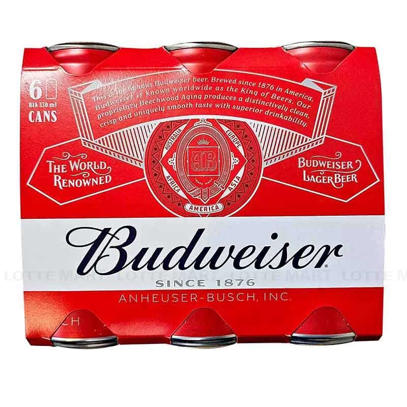 Lốc 6 Lon Bia Budweiser 5% ABV 330ml