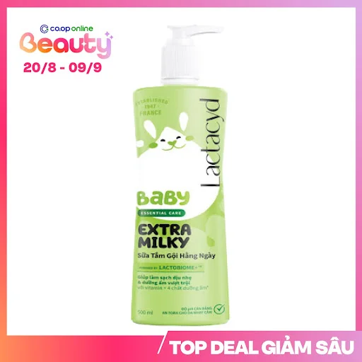 Sữa Tắm Gội Trẻ Em Lactacyd Milky Chai 500ml