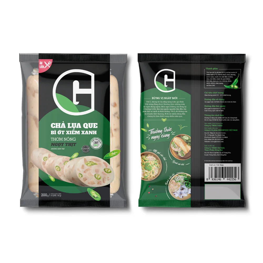 Chả Lụa Que Bì Ớt Xiêm Xanh G Feddy 4x50g