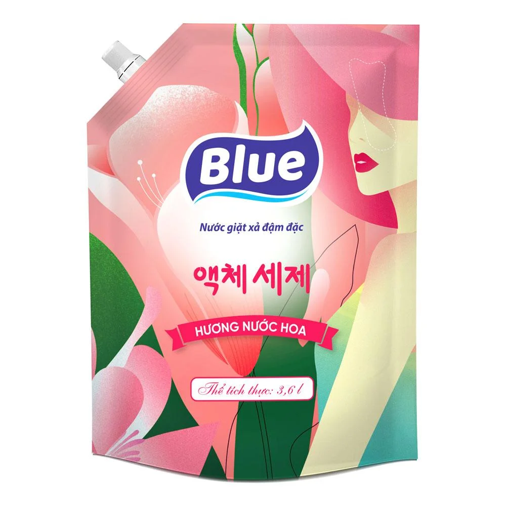 Nước Giặt Xả Blue Hương Nước Hoa Cho Máy Giặt Cửa Trước và Cửa Trên Túi 3.6L