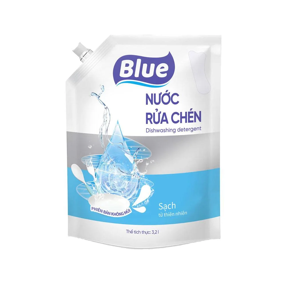 Nước Rửa Chén Blue Phiên Bản Không Mùi Túi 3.2L