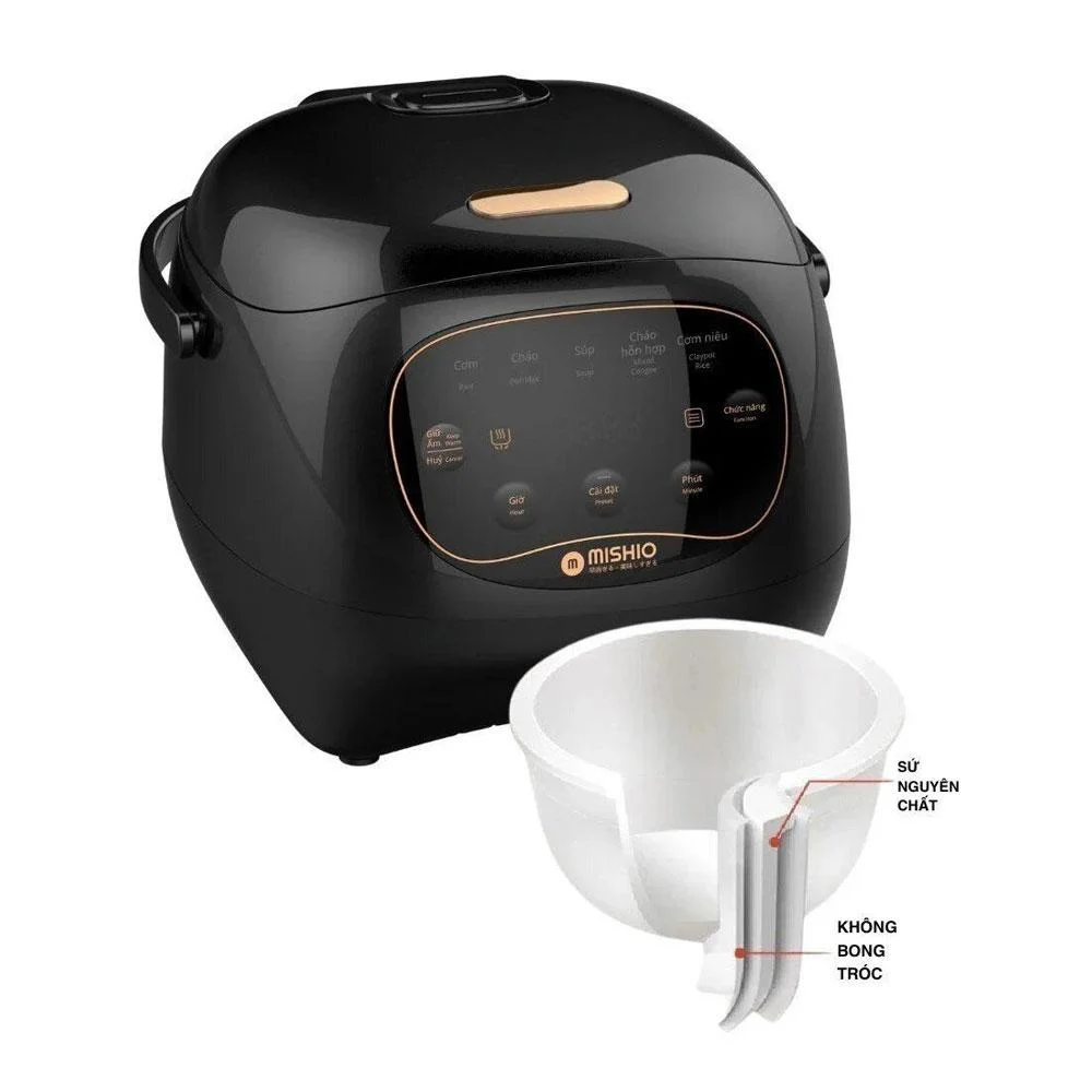Nồi Cơm Sứ Dưỡng Sinh Mishio MK365 0.8L