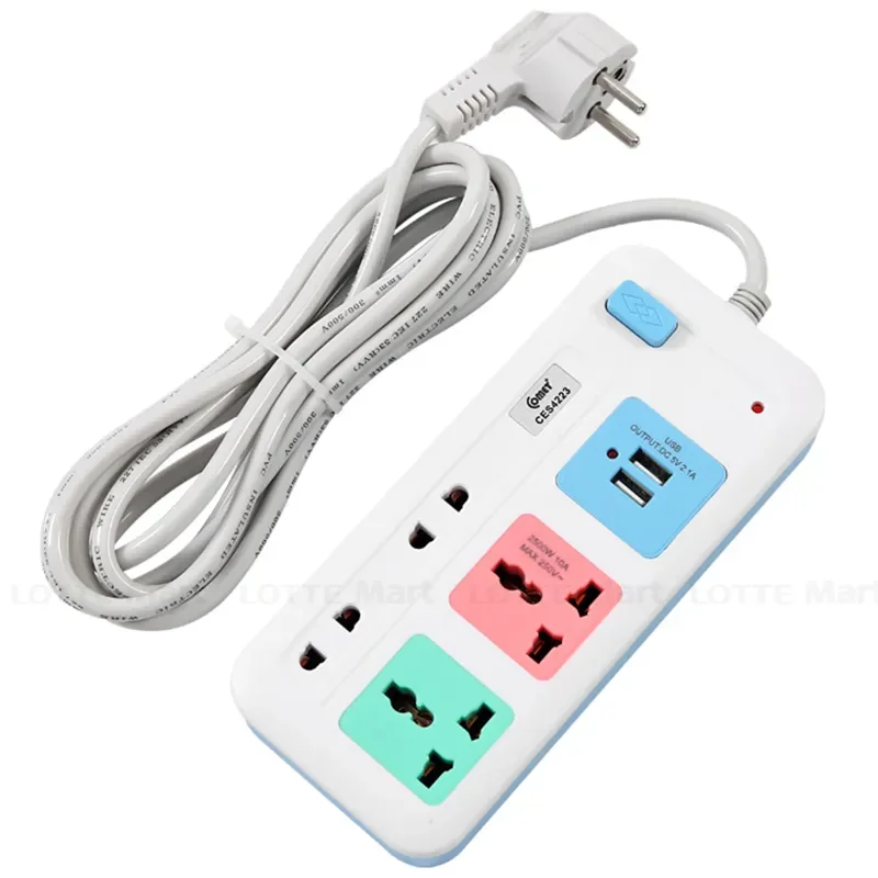 Ổ Cắm Điện Comet CES4223 4 Lỗ 2 USB 3m