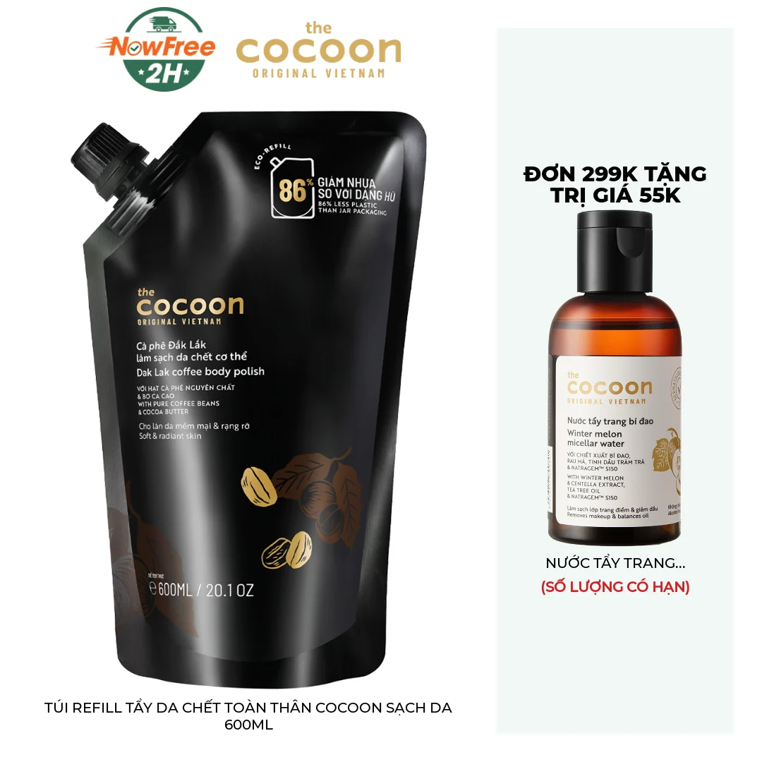 Túi Refill Tẩy Da Chết Toàn Thân Cocoon Sạch Da 600ml