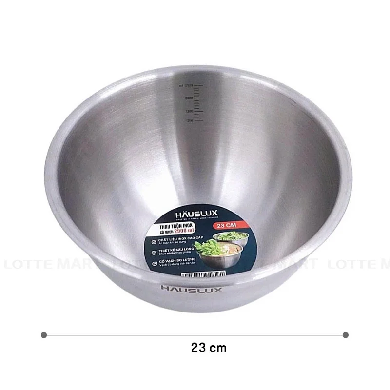 Thau Inox Tròn Biohome Hauslux Có Vạch 2.9L