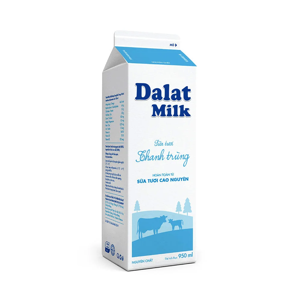 Sữa Tươi Thanh Trùng Dalatmilk Nguyên Chất 950ml