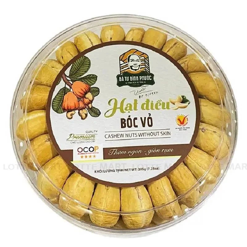 Hạt Điều Xếp Bà Tư Bóc Vỏ Hộp 205g