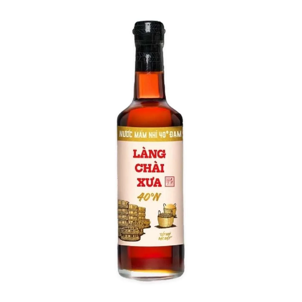 Nước Mắm Nhĩ Làng Chài Xưa Nhãn Vàng 40 Độ Đạm 500ml