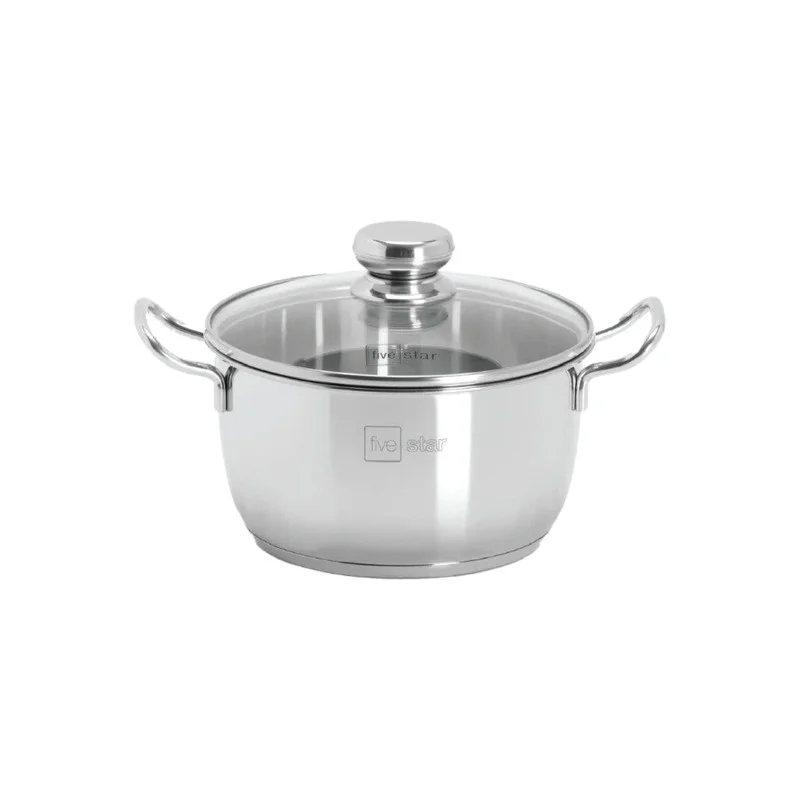 Nồi Inox 430 3 Đáy Nắp Kiếng Five 22cm