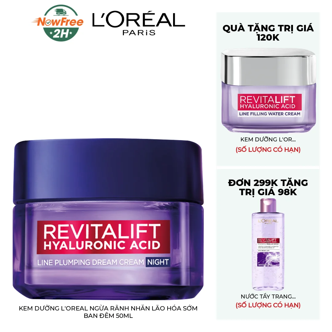 Kem Dưỡng L'Oréal Ngừa Rãnh Nhăn Lão Hóa Sớm Ban Đêm 50ml